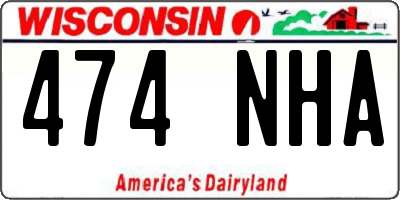 WI license plate 474NHA