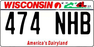 WI license plate 474NHB