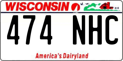 WI license plate 474NHC