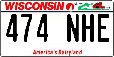 WI license plate 474NHE