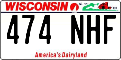 WI license plate 474NHF
