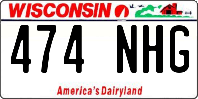 WI license plate 474NHG