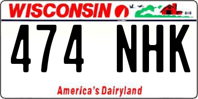 WI license plate 474NHK