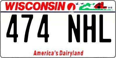 WI license plate 474NHL