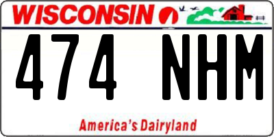 WI license plate 474NHM