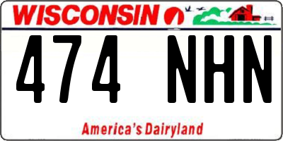 WI license plate 474NHN