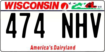 WI license plate 474NHV