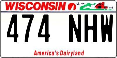 WI license plate 474NHW