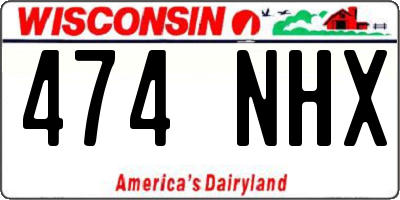 WI license plate 474NHX