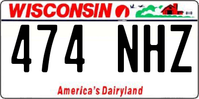 WI license plate 474NHZ