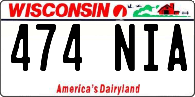 WI license plate 474NIA