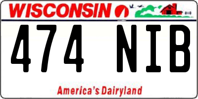 WI license plate 474NIB