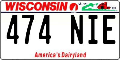 WI license plate 474NIE