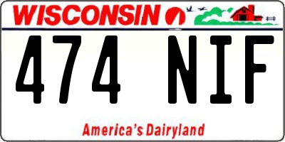 WI license plate 474NIF