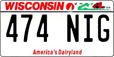 WI license plate 474NIG