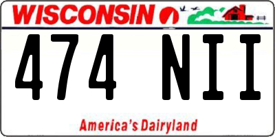 WI license plate 474NII