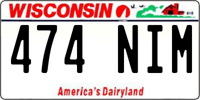 WI license plate 474NIM