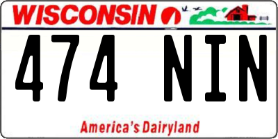 WI license plate 474NIN