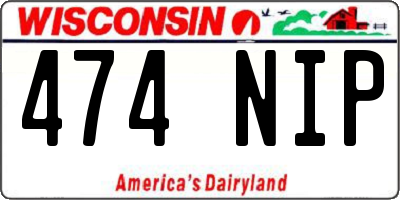 WI license plate 474NIP