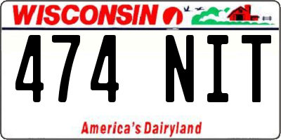 WI license plate 474NIT
