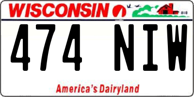 WI license plate 474NIW