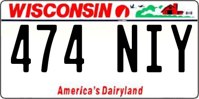 WI license plate 474NIY