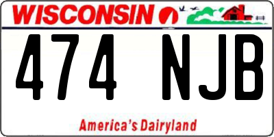 WI license plate 474NJB