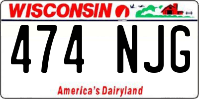 WI license plate 474NJG