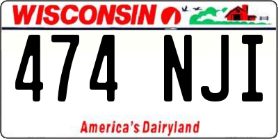 WI license plate 474NJI
