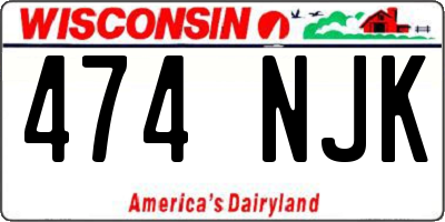 WI license plate 474NJK