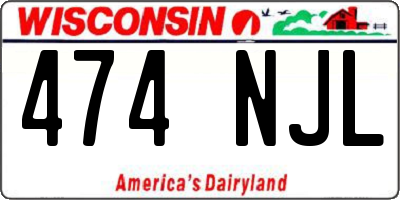 WI license plate 474NJL