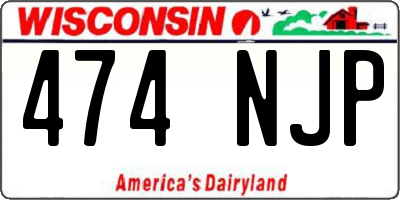 WI license plate 474NJP