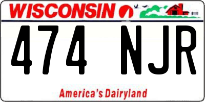 WI license plate 474NJR