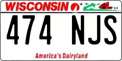 WI license plate 474NJS