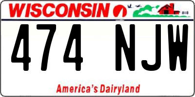 WI license plate 474NJW
