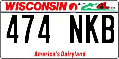 WI license plate 474NKB