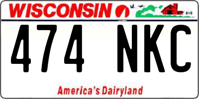 WI license plate 474NKC