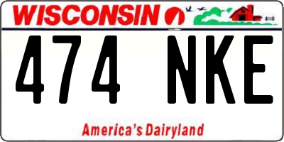WI license plate 474NKE