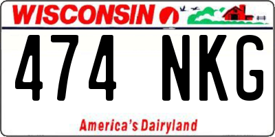 WI license plate 474NKG