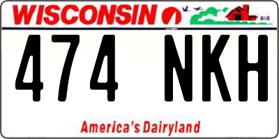 WI license plate 474NKH