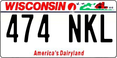 WI license plate 474NKL