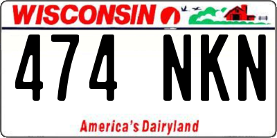 WI license plate 474NKN