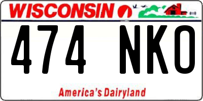 WI license plate 474NKO