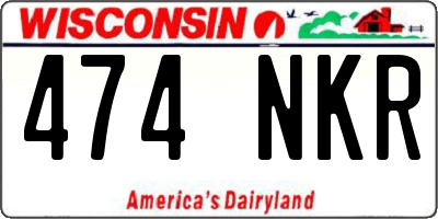 WI license plate 474NKR