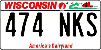 WI license plate 474NKS