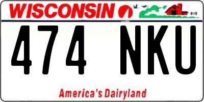 WI license plate 474NKU