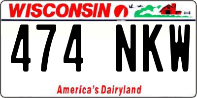 WI license plate 474NKW