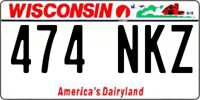 WI license plate 474NKZ