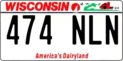 WI license plate 474NLN