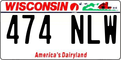 WI license plate 474NLW